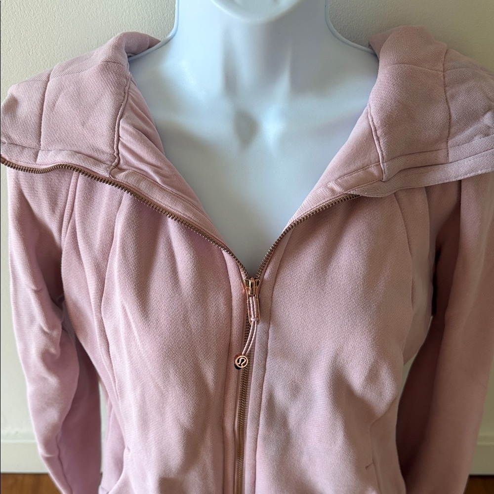 Lululemon athletica scuba zip-up hoodie jacket with rose gold accent - Picture 2 of 3
